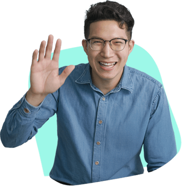 Waving friendly boy