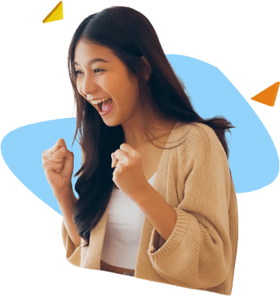 Excited student girl illustration