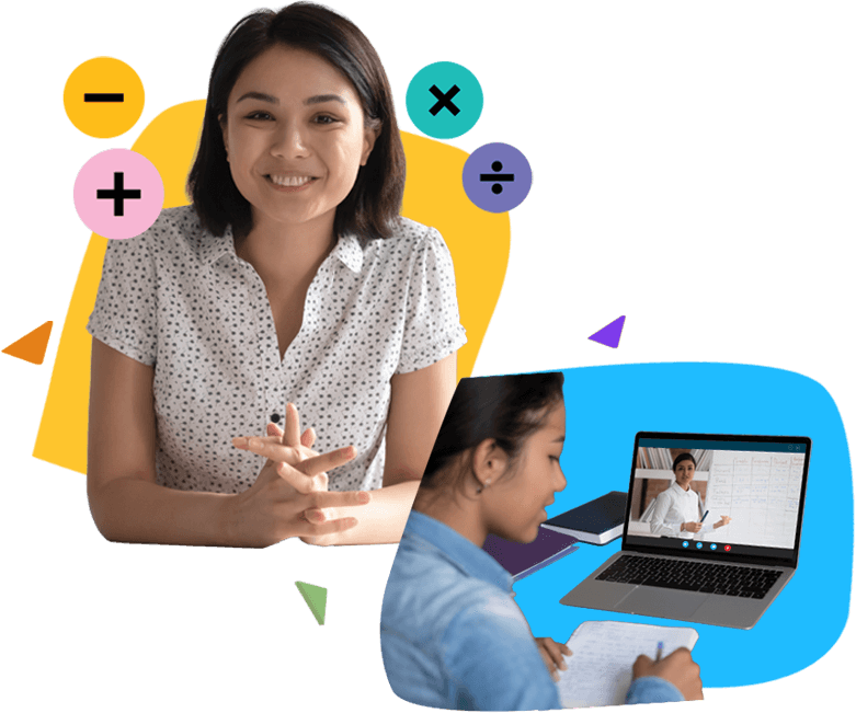 Teacher with Math Icons